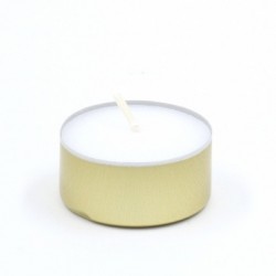 Tea light candle container, aluminium, golden, 39x18mm