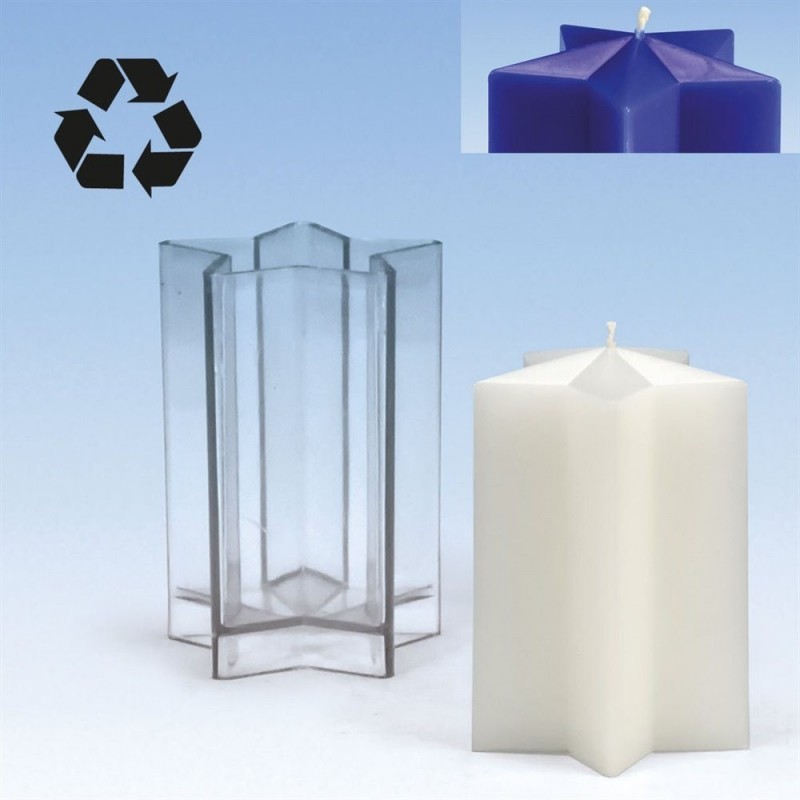 Candle mold, polycarbonate, star with 5 corners, 70x140mm