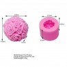 Candle mold, silicone, rose ball, 49x49mm