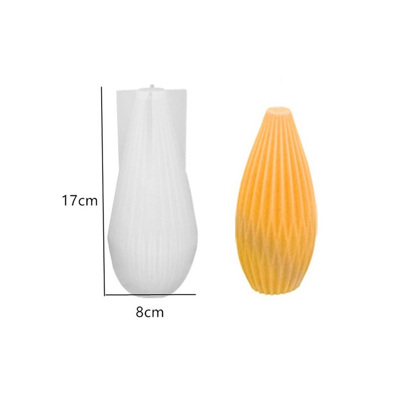 Candle mold, silicone, grooved cone, 80x170mm
