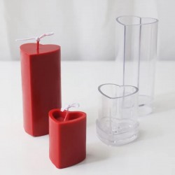 Candle mould Small heart, polycarbonate, 42x53mm