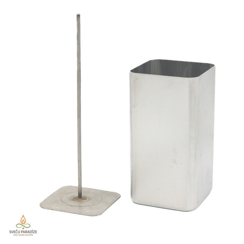 Candle mold, with removable wick pin, square, 55x105mm