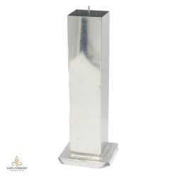 Candle mould with removable wick pin, square, steel, 55x230mm, USED