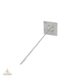 Candle mould with removable wick pin, square, steel, 55x230mm, USED