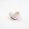Cap with safety ring and dropper, DIN18, white