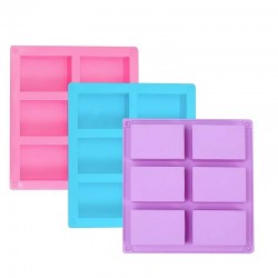 Soap mould Squares, silicone, 81x56x24mm, 6pcs.