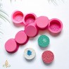 Soap mould Round flowers, silicone, 70x70x25mm