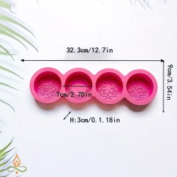Soap mould Round flowers, silicone, 70x70x25mm