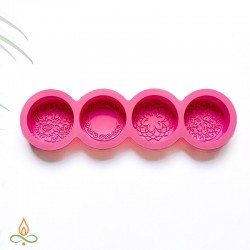 Soap mould Round flowers, silicone, 70x70x25mm