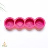 Soap mould Round flowers, silicone, 70x70x25mm