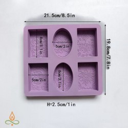 Soap mould Flowers, silicone, 80x50x25mm, 6pcs.