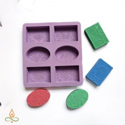 Soap mould Flowers, silicone, 80x50x25mm, 6pcs.