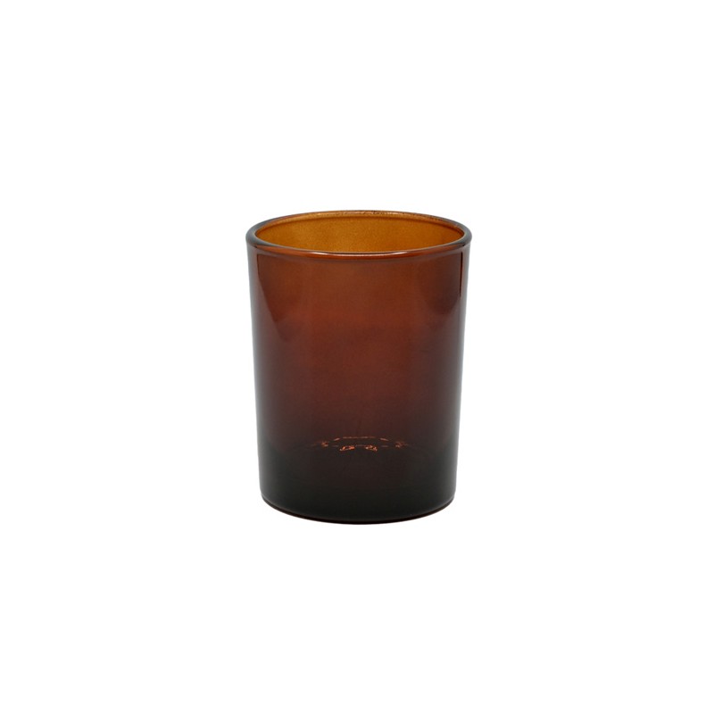 Candle container, AGNI, 180ml, brown transparent