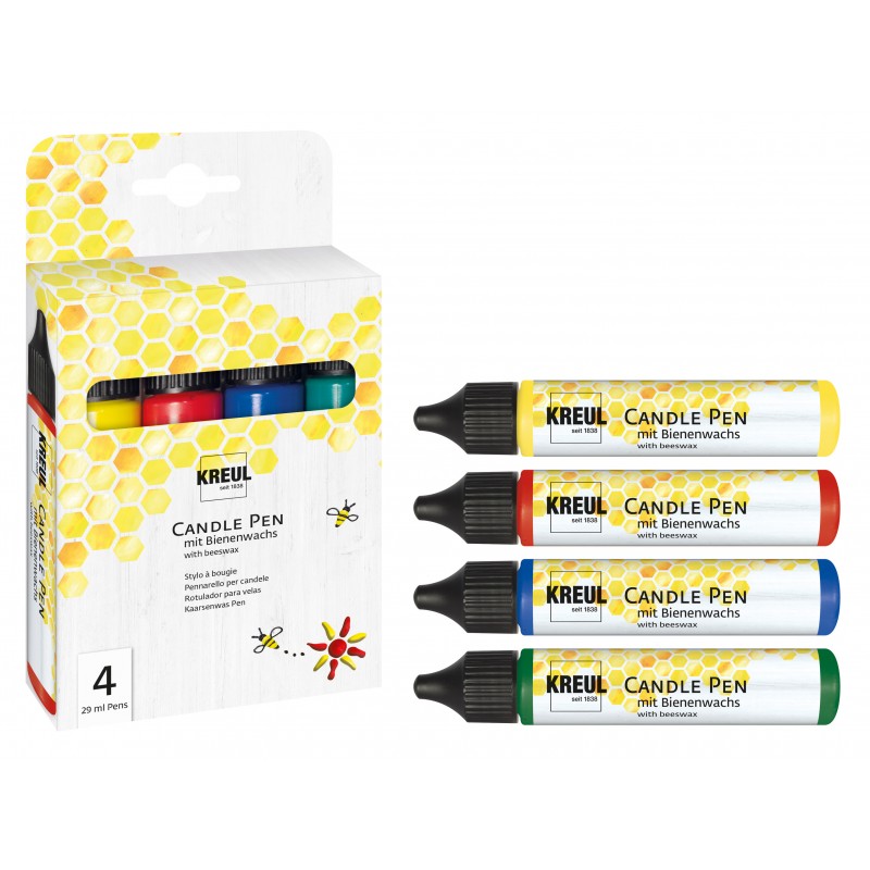 Candle coloring pen set, 4x 29ml
