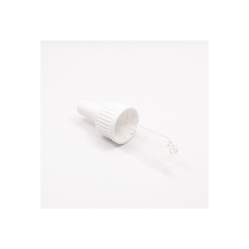 Cap with pipette, DIN18, for 10 ml bottle, white