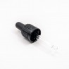 Cap with safety ring and pipette, DIN18, for 10 ml bottle, black