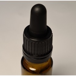 Cap with safety ring and pipette, DIN18, for 10 ml bottle, black