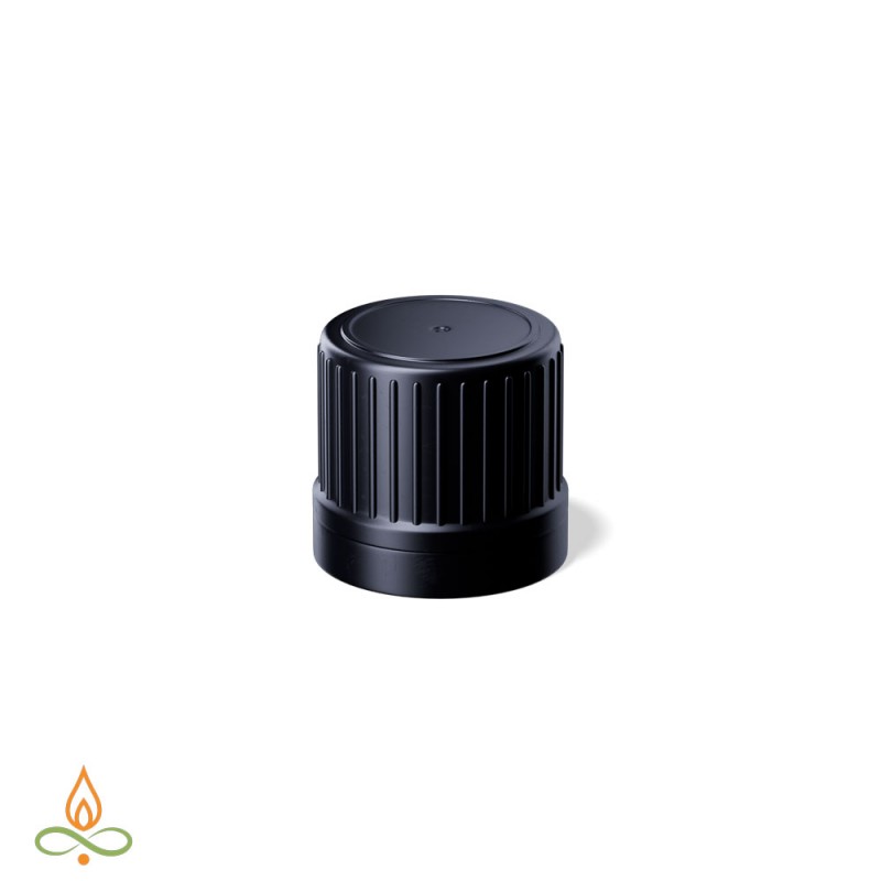 Cap with safety ring, DIN18, black