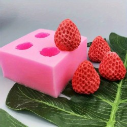 Decoration mould Strawberries, silicone, 60x70mm