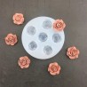 Decoration mould Rose flowers, silicone, 78x78mm