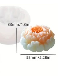 Candle mould Peony flower 2, silicone, 33x58mm