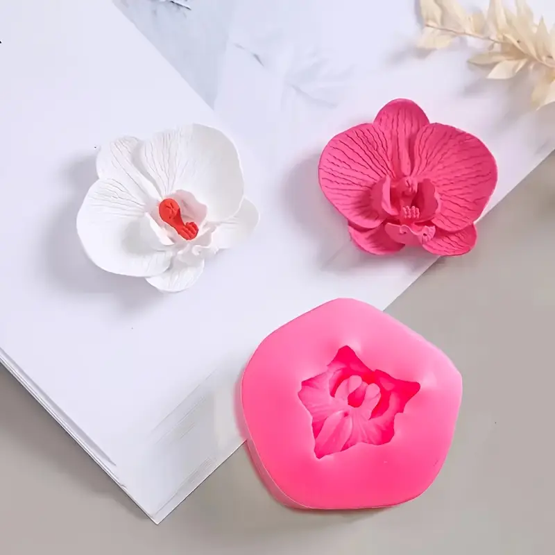 Decoration mould Orchid flower, silicone, 65x65x18mm