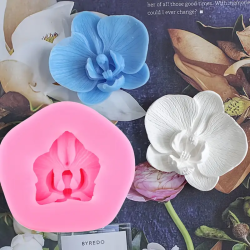 Decoration mould Orchid flower, silicone, 65x65x18mm