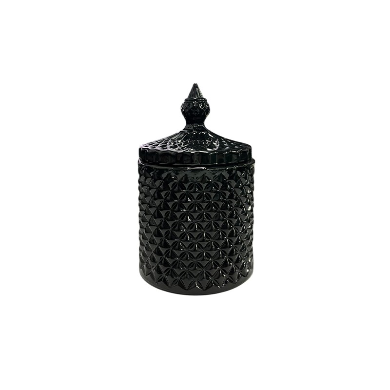 Candle container, HUILU, 220ml, black