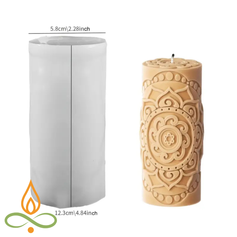 Candle mold Mandala, silicone, 58x123mm
