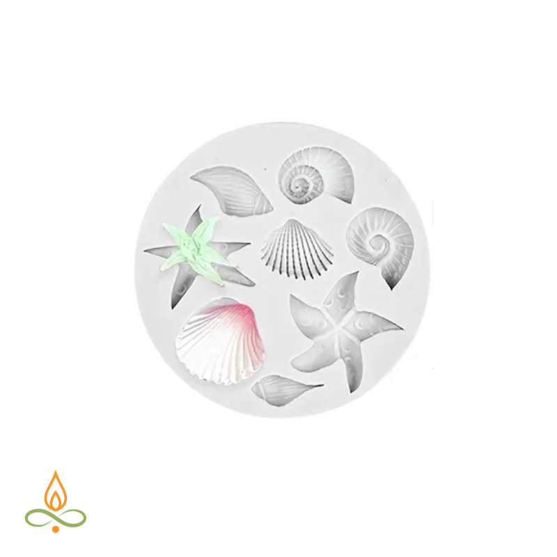 Decoration mould Sea treasures, silicone, 80x80mm