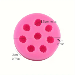 Decoration mould Wild strawberries, silicone, 70x80 mm