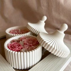 Epoxy and plaster bowl mould Bowl with lid, silicone, 82x100x60mm