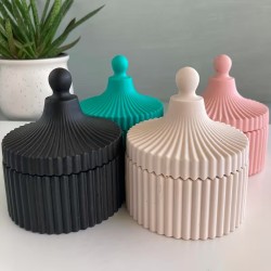 Epoxy and plaster bowl mould Bowl with lid, silicone, 82x100x60mm