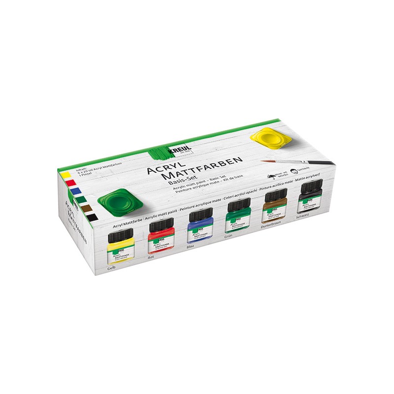 Acrylic paint basic set, matt, 6 x 20 ml
