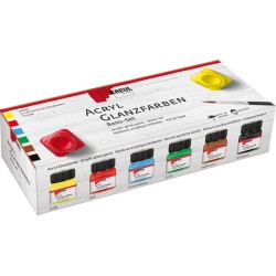 Acrylic paint basic set, gloss, 6 x 20 ml