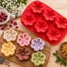 Silicone mould Flowers concave, 65x30 mm, 6 pcs.
