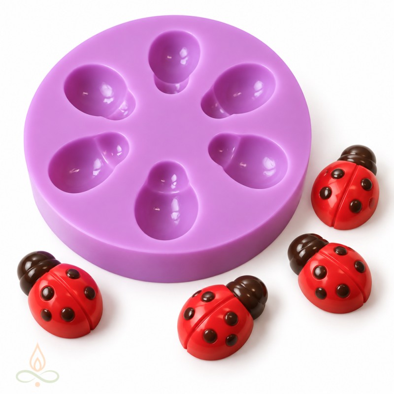 Silicone mould Ladybirds, 17x10x5 mm