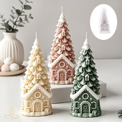 Silicone mould House under the Christmas tree, 85x40 mm