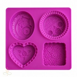 Silicone mould Cake with roses, 70x60x40 mm, 4 pcs.