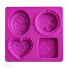 Silicone mould Cake with roses, 70x60x40 mm, 4 pcs.